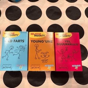 Lot of 3 PlayMonster Relative Insanity Party Card Games
New in Box